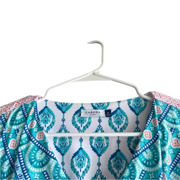 CABANA LIFE Front Waist Tie Printed Cover Up Dress Size XS - Picture 7 of 12